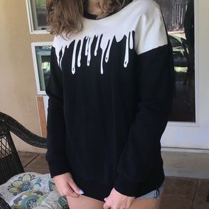 Black and White Drip Sweater!